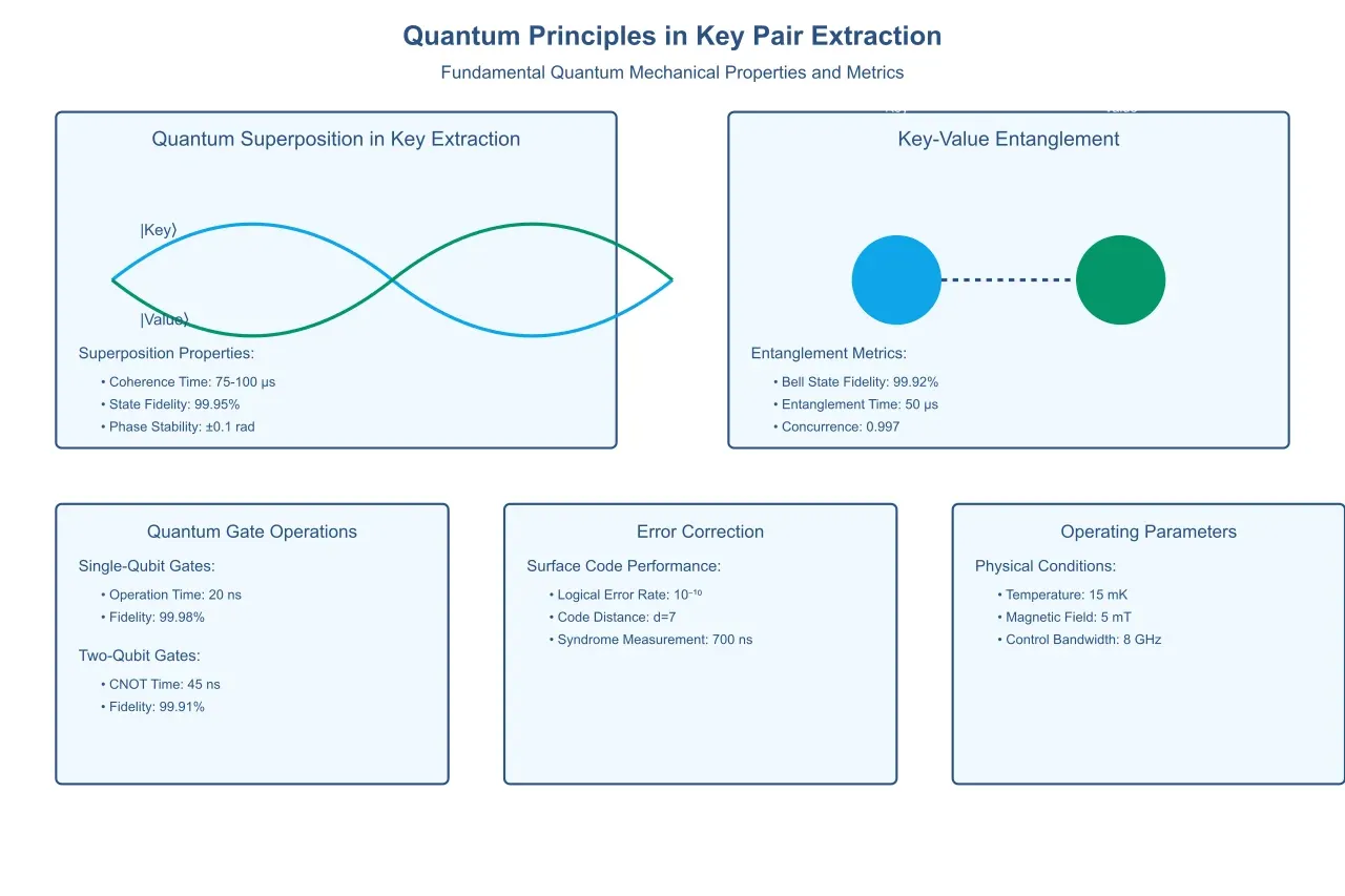 Diagram illustrating the application of quantum principles in key pair extraction.